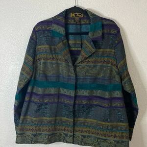 Marisol Woman-Vintage Blazer teal green purple- Size 1X